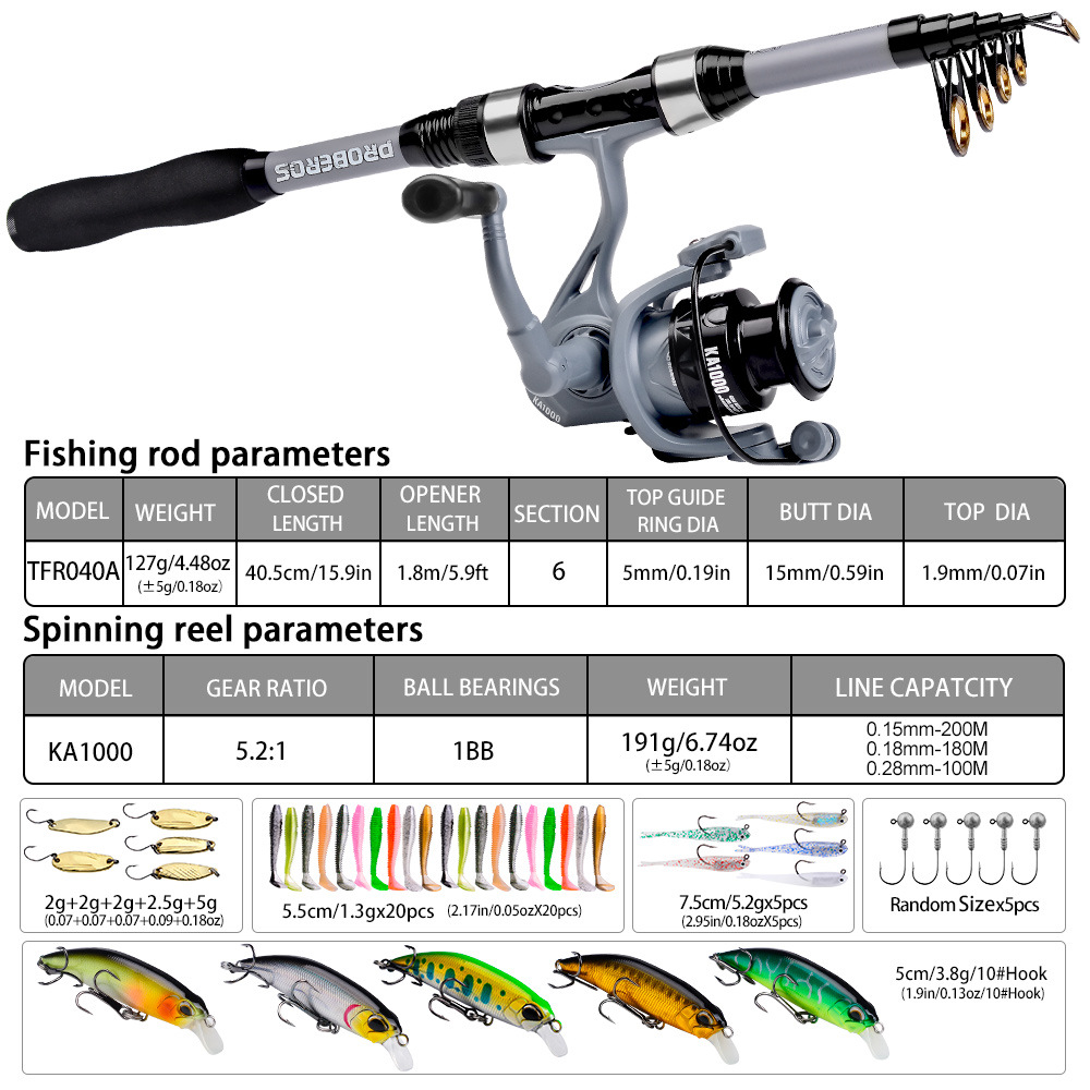 Portable Telescopic Fishing Ro - đánh giá và giá Freshwater Line