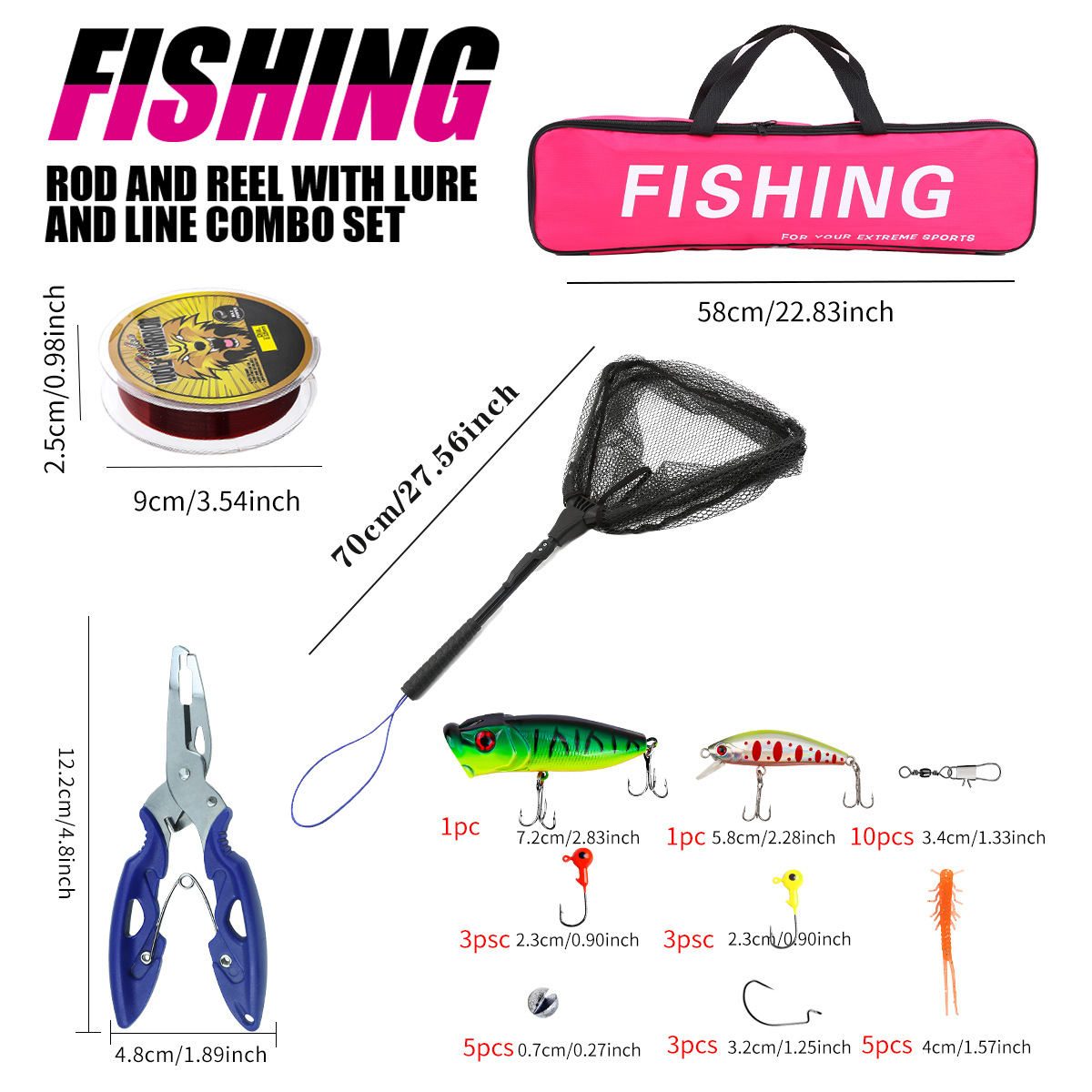 Fishing Pole Set Full Kits Wit - đánh giá và giá Fishing Line Spooler