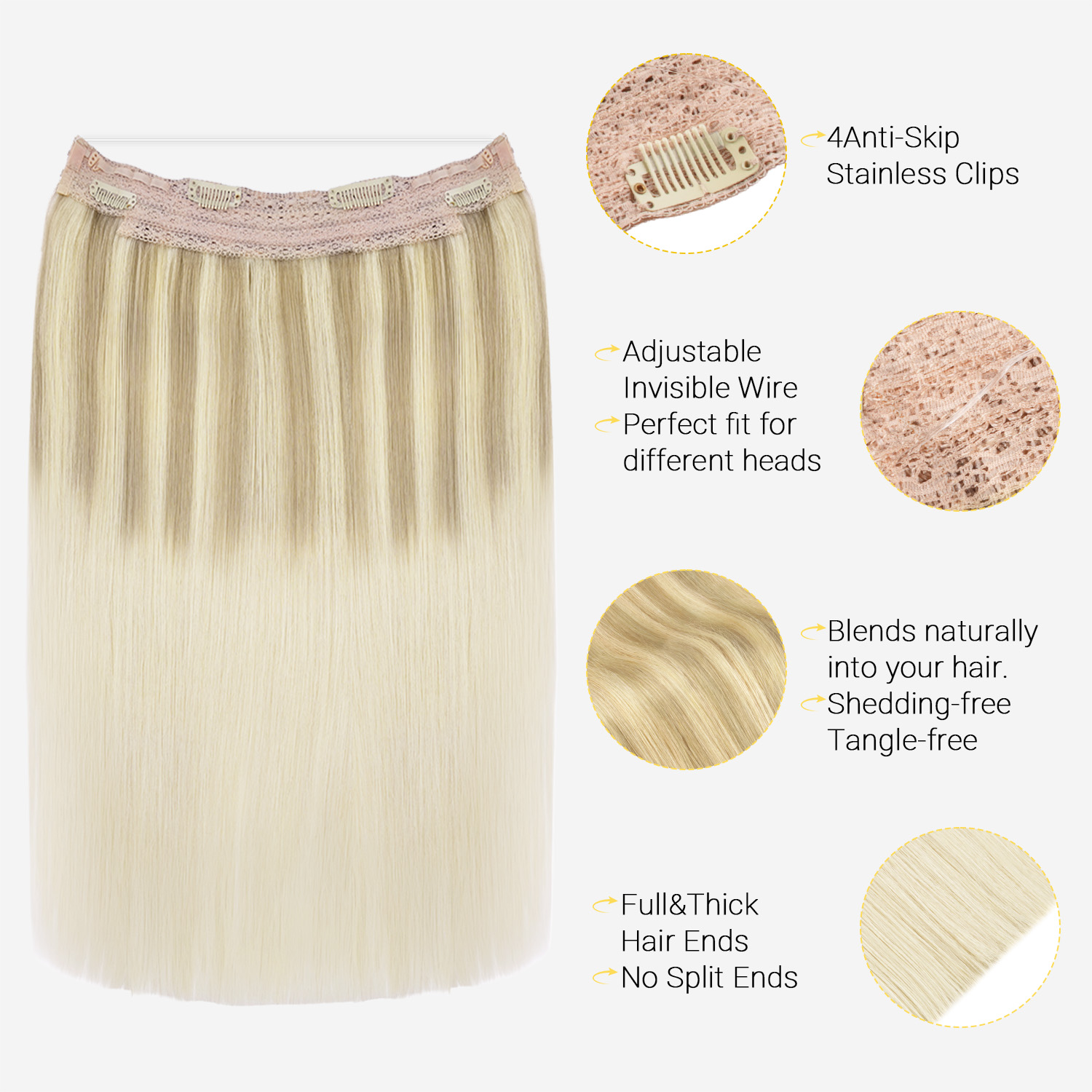 Sunmofavo Wire Halo Hair Exten - đánh giá và giá Tippet Line