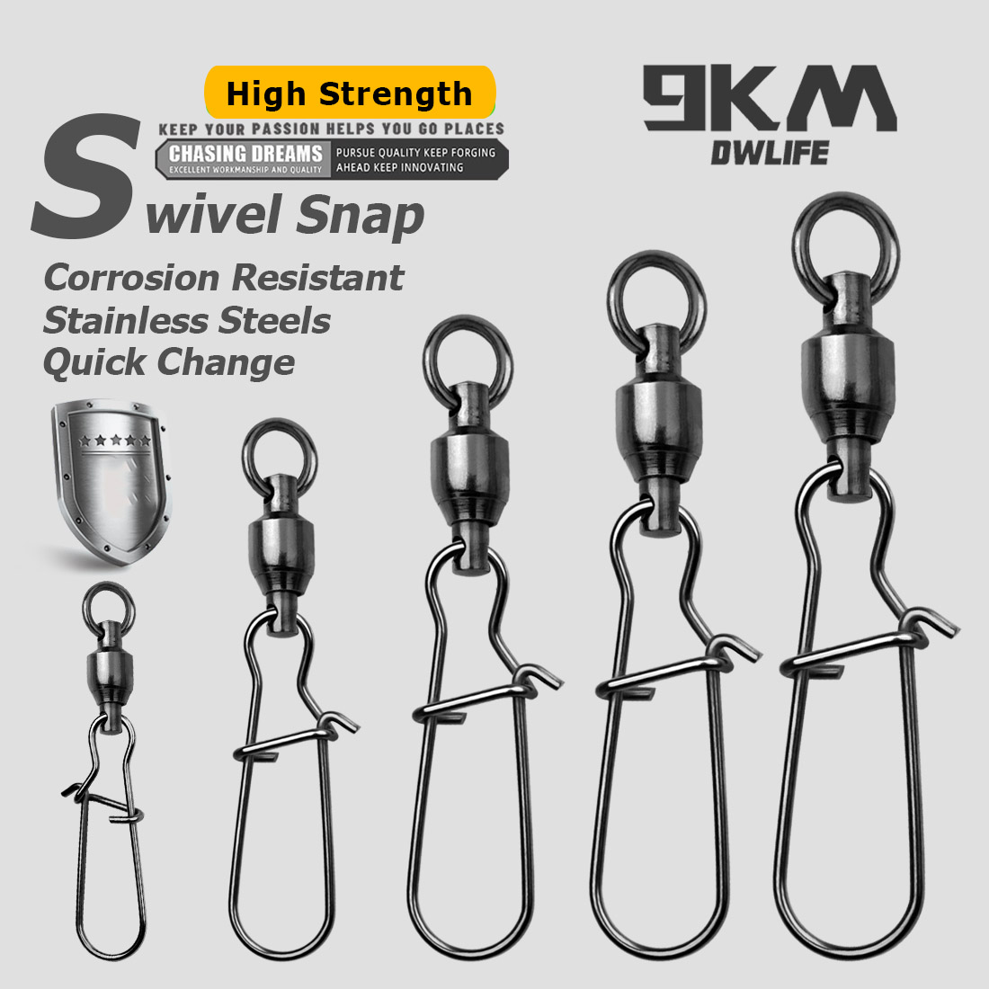 9KM 10PCS Ball Bearing Swivel  - đánh giá và giá Freshwater Line